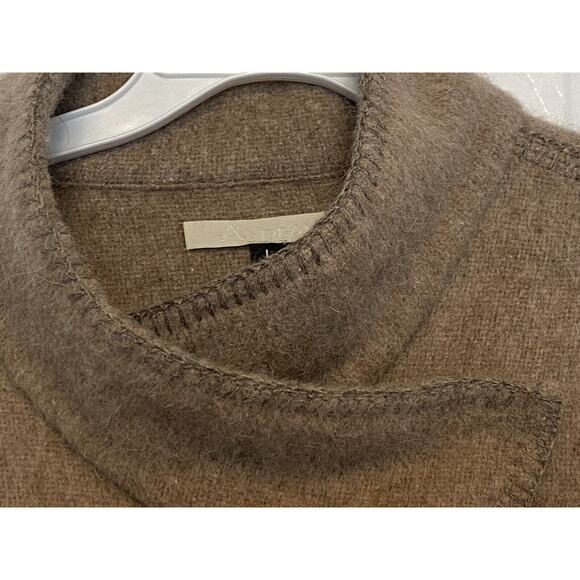 Andean Wool Alpaca Wrap Coat Large Pockets Peru Cowl Neck Cross Body Closure - Picture 10 of 14